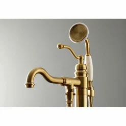 Hot English Country Single-Handle Freestanding Roman Tub Filler with Hand Shower Free Standing Tub Fillers|Tub Faucets