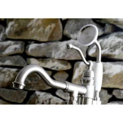 Hot English Country Single-Handle Freestanding Roman Tub Filler with Hand Shower Free Standing Tub Fillers|Tub Faucets