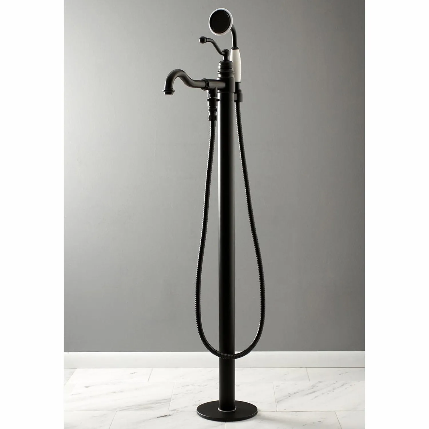 Hot English Country Single-Handle Freestanding Roman Tub Filler with Hand Shower Free Standing Tub Fillers|Tub Faucets