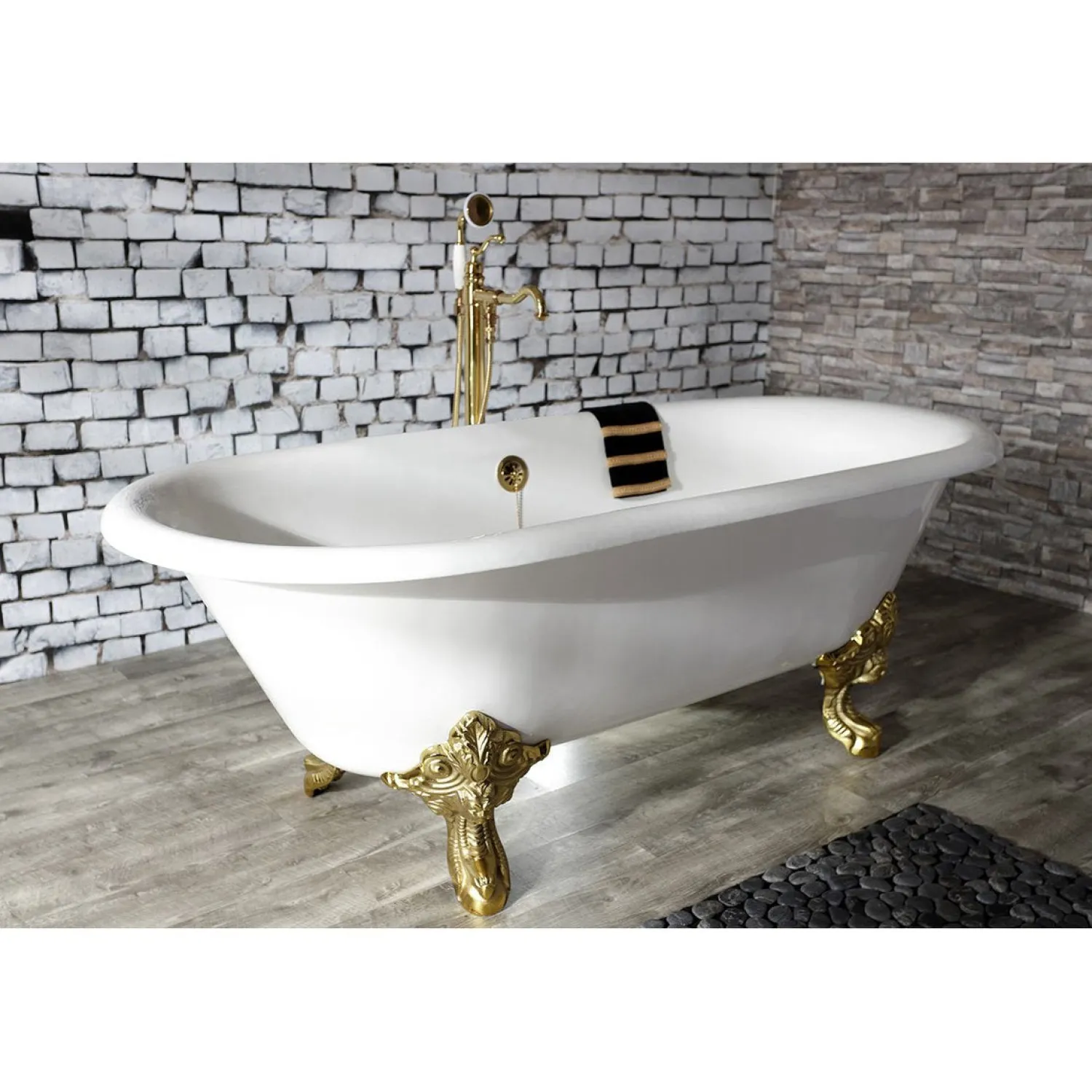 Hot English Country Single-Handle Freestanding Roman Tub Filler with Hand Shower Free Standing Tub Fillers|Tub Faucets
