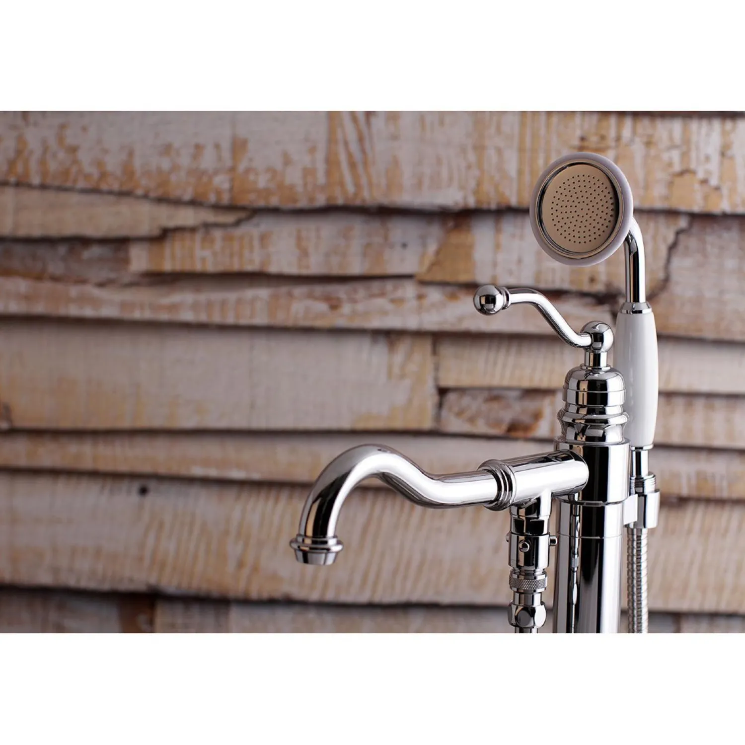 Hot English Country Single-Handle Freestanding Roman Tub Filler with Hand Shower Free Standing Tub Fillers|Tub Faucets