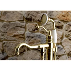 Hot English Country Single-Handle Freestanding Roman Tub Filler with Hand Shower Free Standing Tub Fillers|Tub Faucets