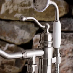 Hot English Country Single-Handle Freestanding Roman Tub Filler with Hand Shower Free Standing Tub Fillers|Tub Faucets