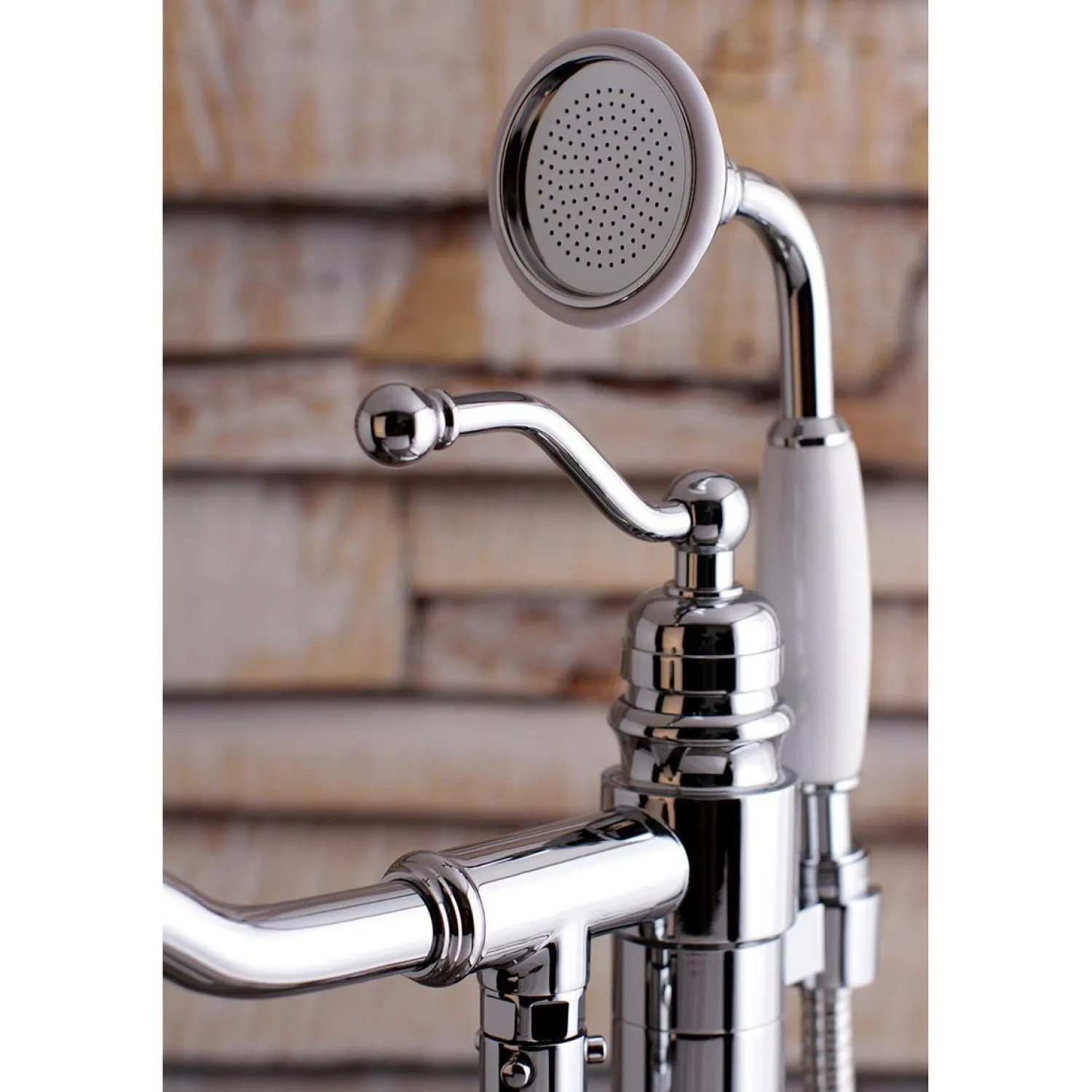 Hot English Country Single-Handle Freestanding Roman Tub Filler with Hand Shower Free Standing Tub Fillers|Tub Faucets