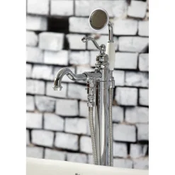 Hot English Country Single-Handle Freestanding Roman Tub Filler with Hand Shower Free Standing Tub Fillers|Tub Faucets