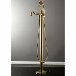 Hot English Country Single-Handle Freestanding Roman Tub Filler with Hand Shower Free Standing Tub Fillers|Tub Faucets