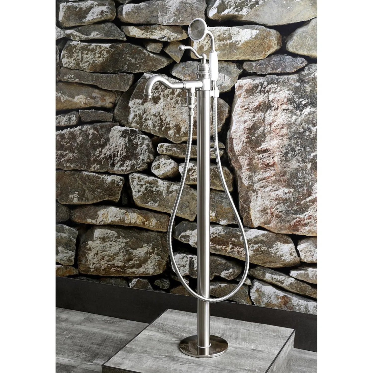Hot English Country Single-Handle Freestanding Roman Tub Filler with Hand Shower Free Standing Tub Fillers|Tub Faucets