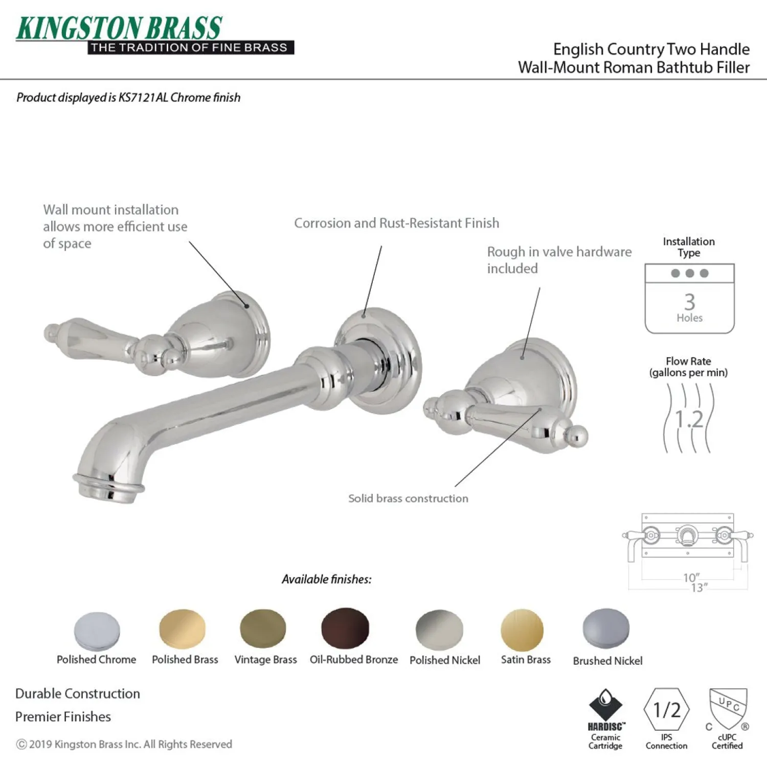 Hot English Country Wall Mount Bathroom Faucet Wall Mount