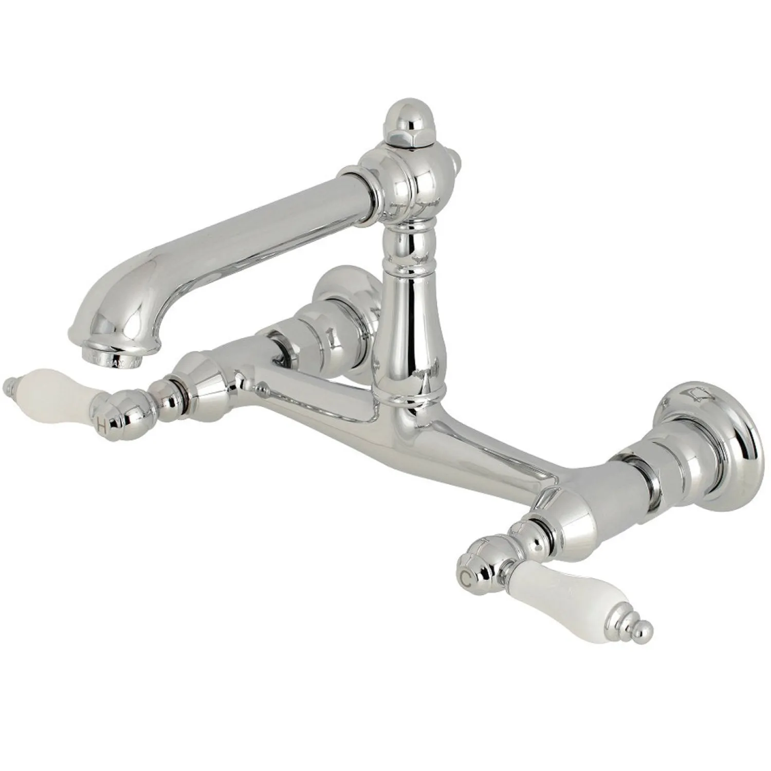 English Country 2-Hole Wall Mount Bathroom Faucet Wall Mount