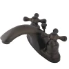 Online English Country Two Handle 4" Centerset Lavatory Faucet with Retail Pop-up in Oil Rubbed Bronze 4" Center Set