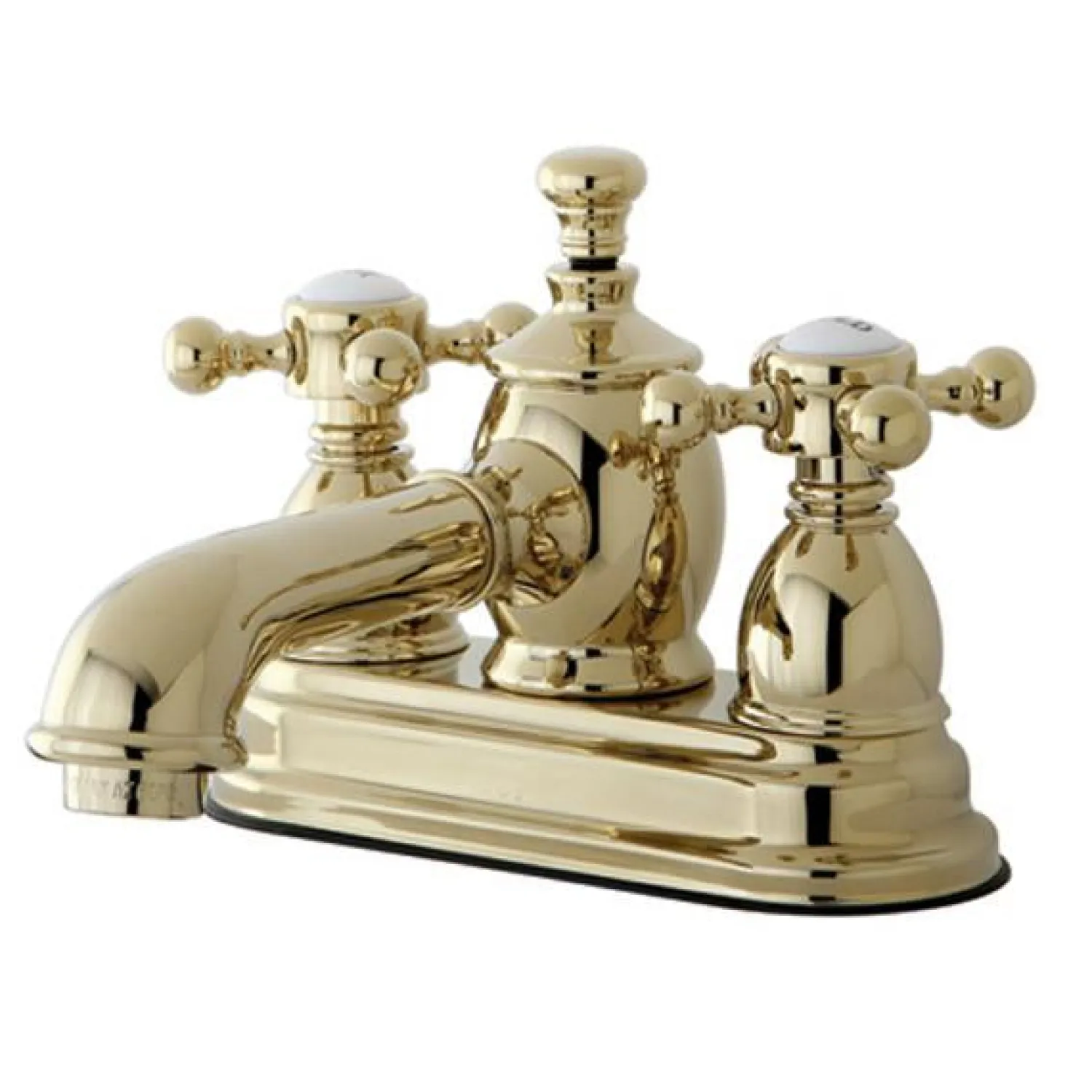Hot English Country 4" Centerset Lavatory Faucet with Metal Cross Handle and Heritage Spout 4" Center Set