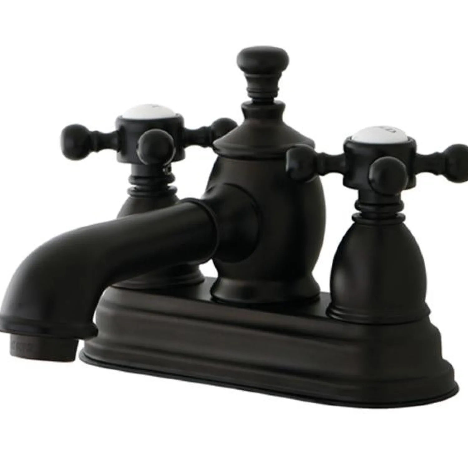 Hot English Country 4" Centerset Lavatory Faucet with Metal Cross Handle and Heritage Spout 4" Center Set