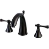 New English Country Two Handle 8" to 16" Widespread Lavatory Faucet with Brass Pop-up 8" Widespread