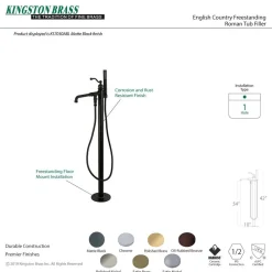 Best English Country Single Handle Freestanding Roman Tub Filler with Hand Shower Free Standing Tub Fillers|Tub Faucets