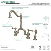 English Country Kitchen Bridge Faucet with Brass Sprayer Faucets With Side Spray|Bridge Faucets