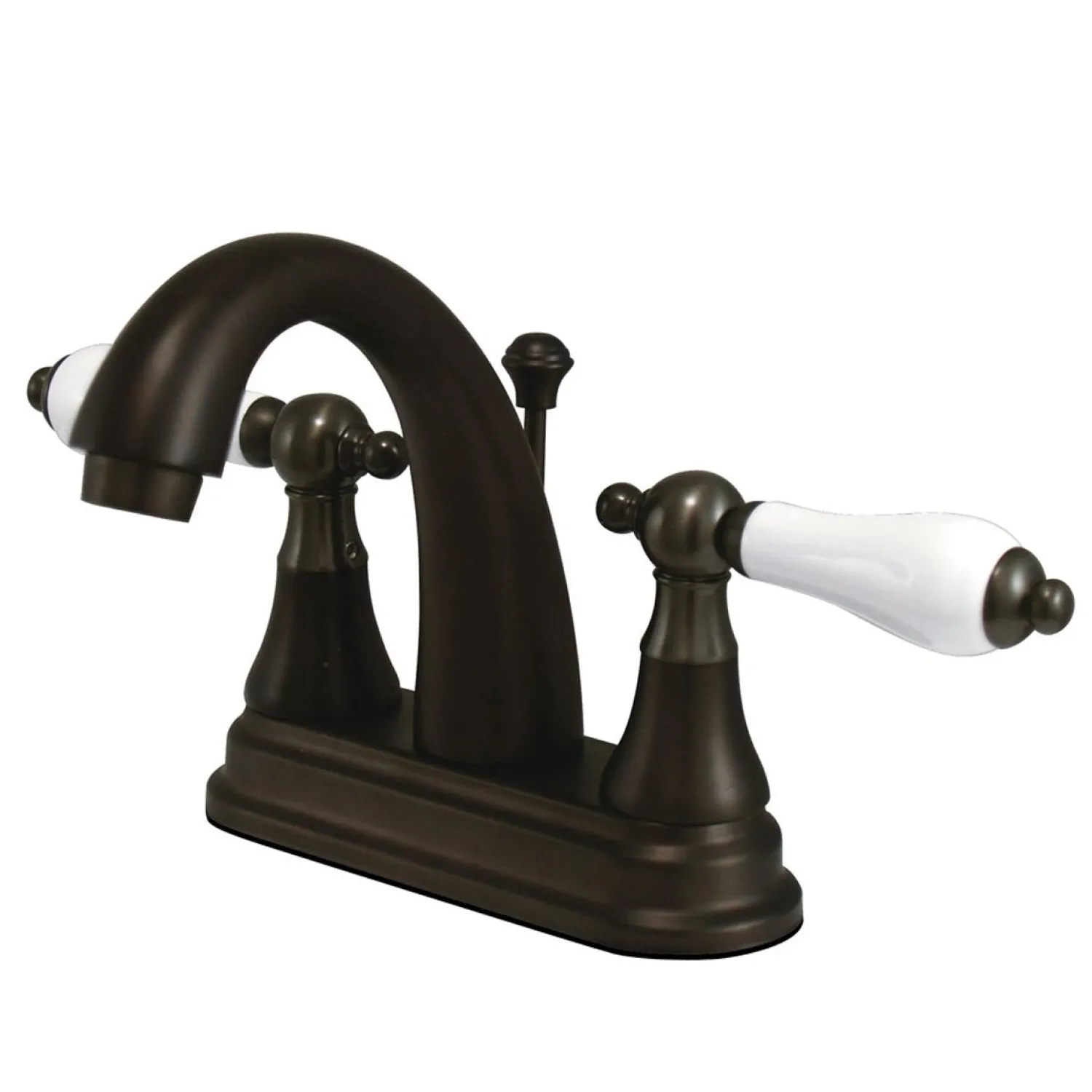 Best English Vintage 4" Centerset Two Handle Lavatory Faucet with Brass Pop-up Drain 4" Center Set