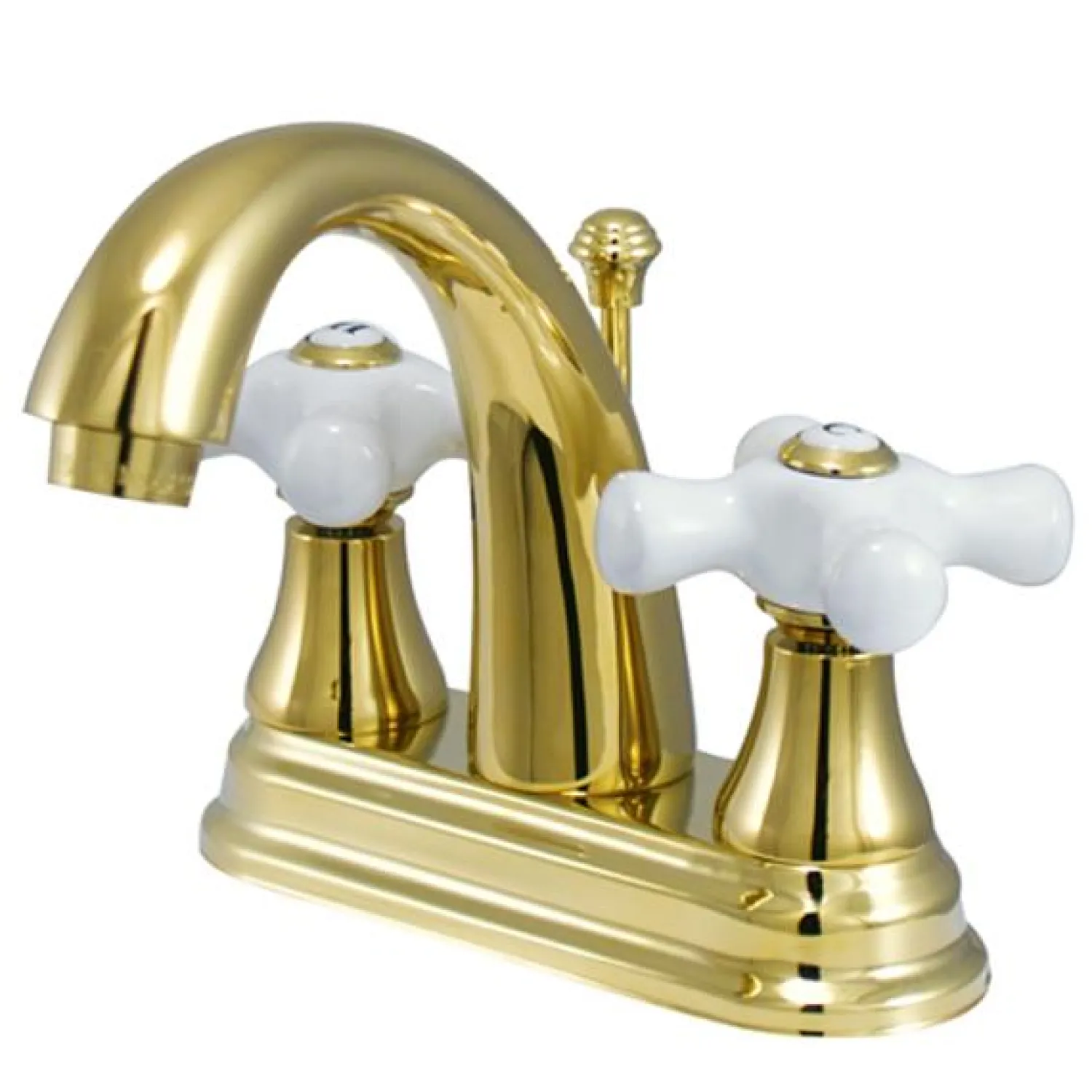 Sale English Vintage Two Handle 4" Centerset Lavatory Faucet with Brass Pop-up Drain 4" Center Set