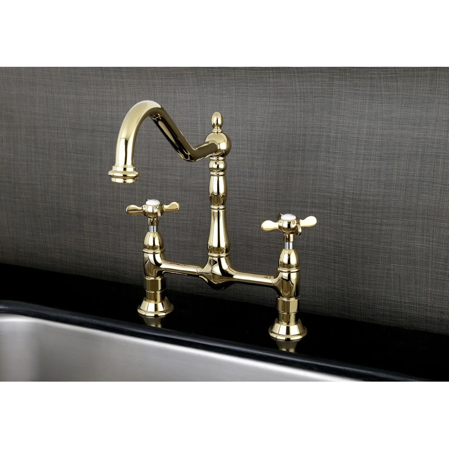 Essex 8" Centerset Kitchen Faucet Less Sprayer Bridge Faucets