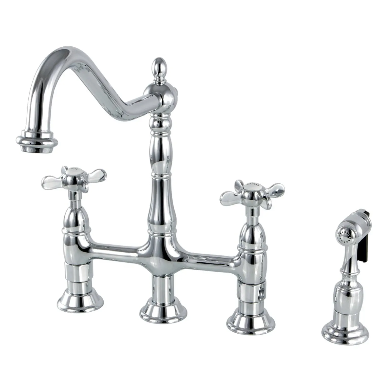 New Essex Classic 8" Centerset Kitchen Faucet with Brass Sprayer Bridge Faucets