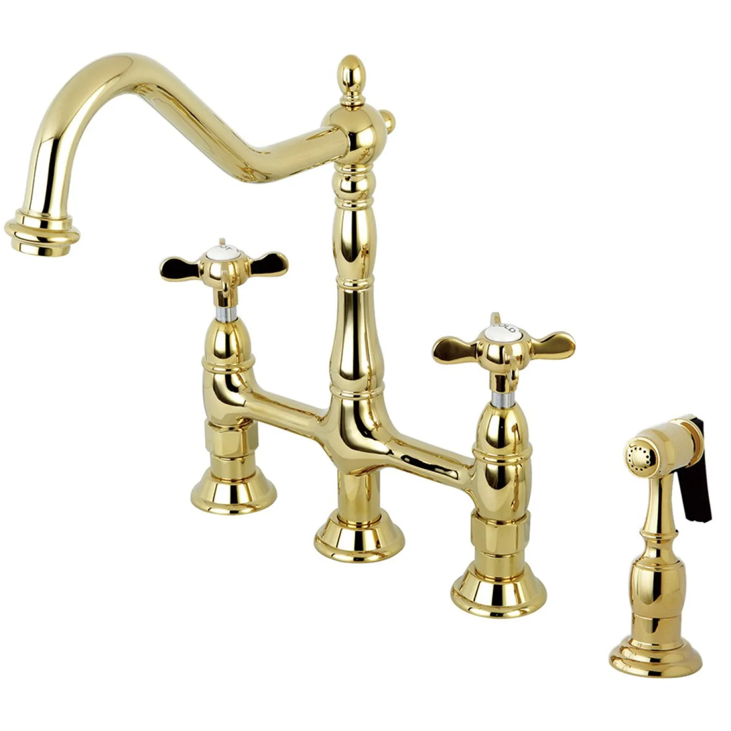 New Essex Classic 8" Centerset Kitchen Faucet with Brass Sprayer Bridge Faucets
