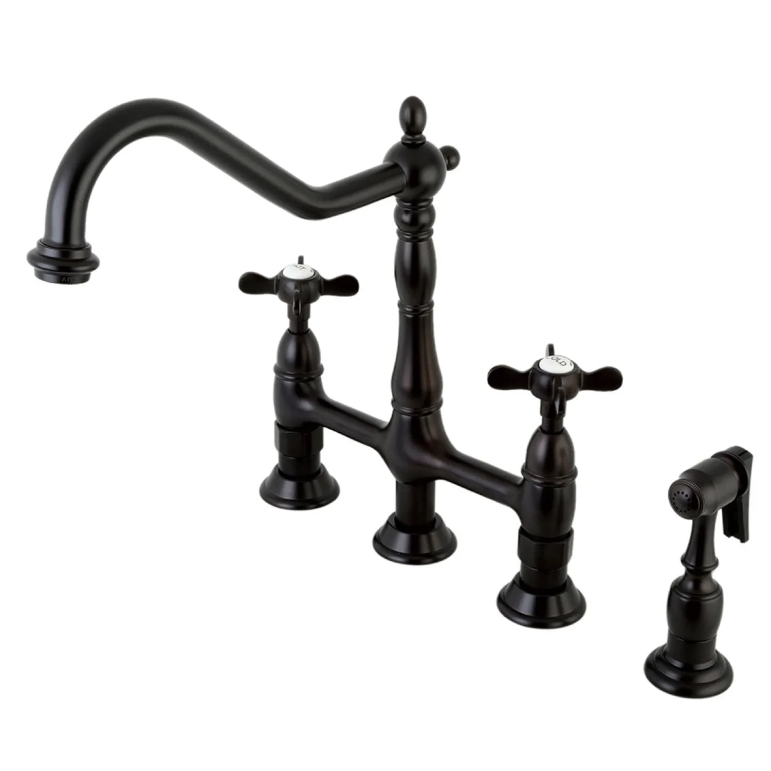 New Essex Classic 8" Centerset Kitchen Faucet with Brass Sprayer Bridge Faucets
