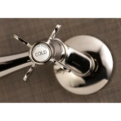 Clearance Essex Cross-Handle 6-Inch Adjustable Center Wall Mount Kitchen Faucet Wall Mounted Kitchen Faucets