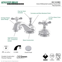 New Essex 3-Hole 8-Inch Widespread Bathroom Faucet 8