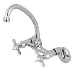 New Essex Wall Mount 6-Inch Adjustable Center Kitchen Faucet Wall Mounted Kitchen Faucets