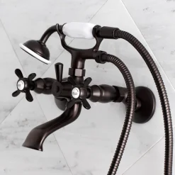 New Essex Wall Mount Clawfoot Tub Filler with Hand Shower Tub & Shower Sets|Tub Faucets