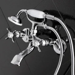 New Essex Wall Mount Clawfoot Tub Filler with Hand Shower Tub & Shower Sets|Tub Faucets