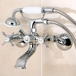 New Essex Wall Mount Clawfoot Tub Filler with Hand Shower Tub & Shower Sets|Tub Faucets