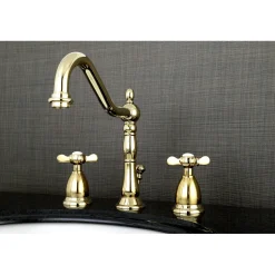 Clearance Essex Widespread Lavatory Faucet with Brass Pop-up and Cross Handles 8" Widespread