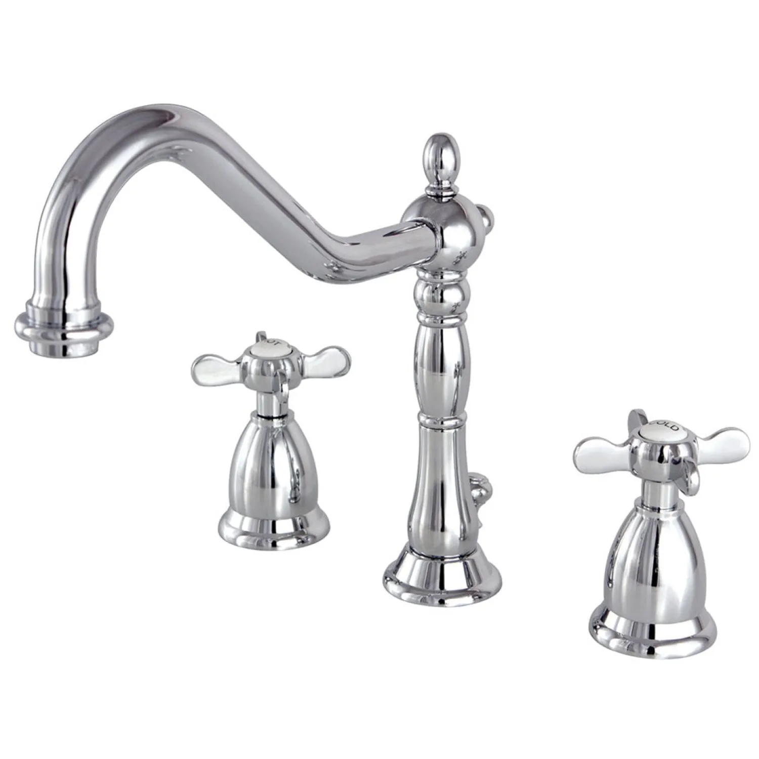 Clearance Essex Widespread Lavatory Faucet with Brass Pop-up and Cross Handles 8" Widespread