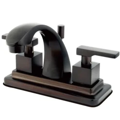 Executive Two Handle 4" Centerset Lavatory Faucet with Brass Pop-up 4" Center Set