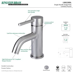 Online Fauceture Concord Single-Handle Monoblock Bathroom Faucet Single Hole