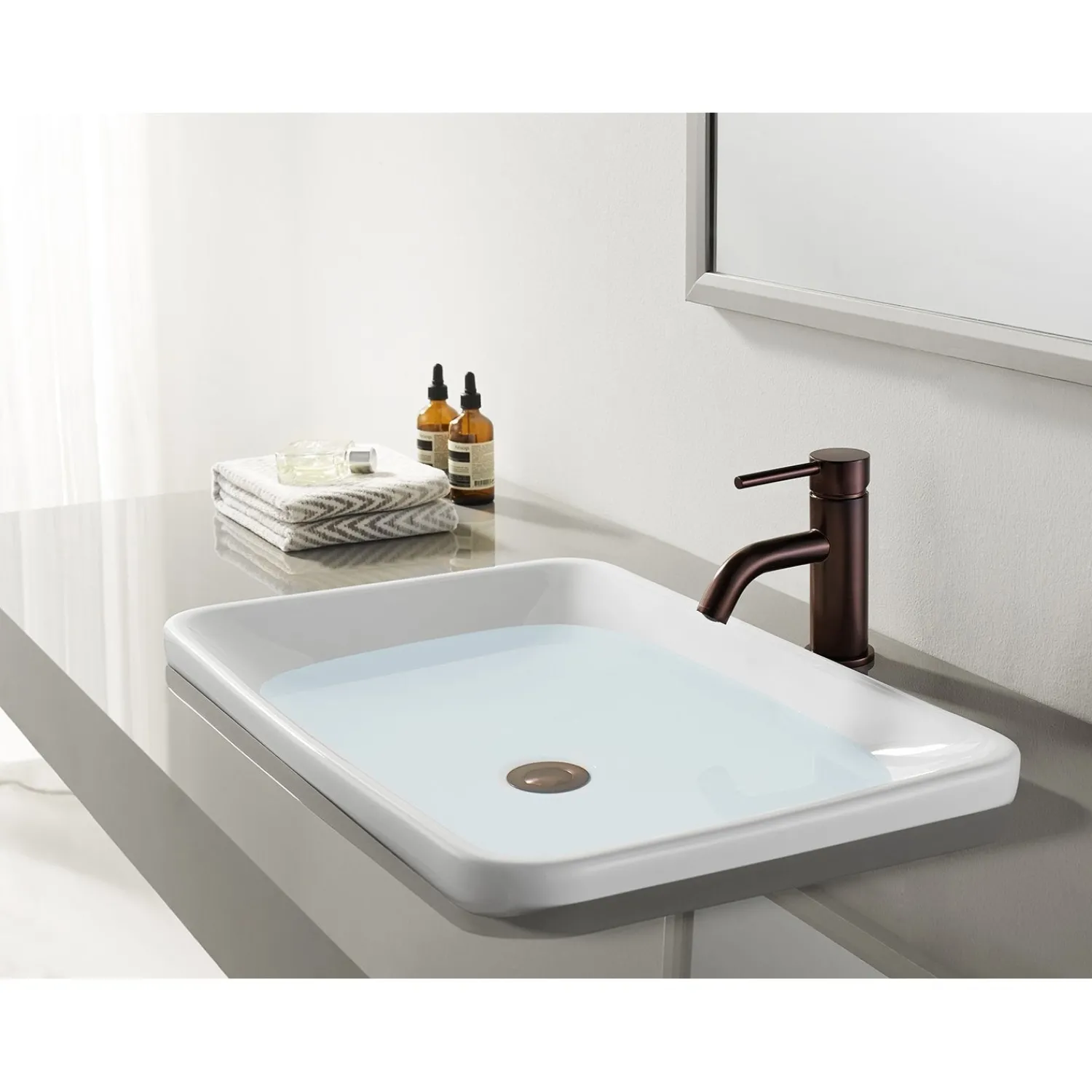 Online Fauceture Concord Single-Handle Monoblock Bathroom Faucet Single Hole