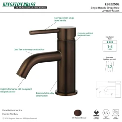 Online Fauceture Concord Single-Handle Monoblock Bathroom Faucet Single Hole