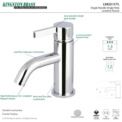 Best Fauceture Continental Single-Handle Single Hole Bathroom Faucet Single Hole