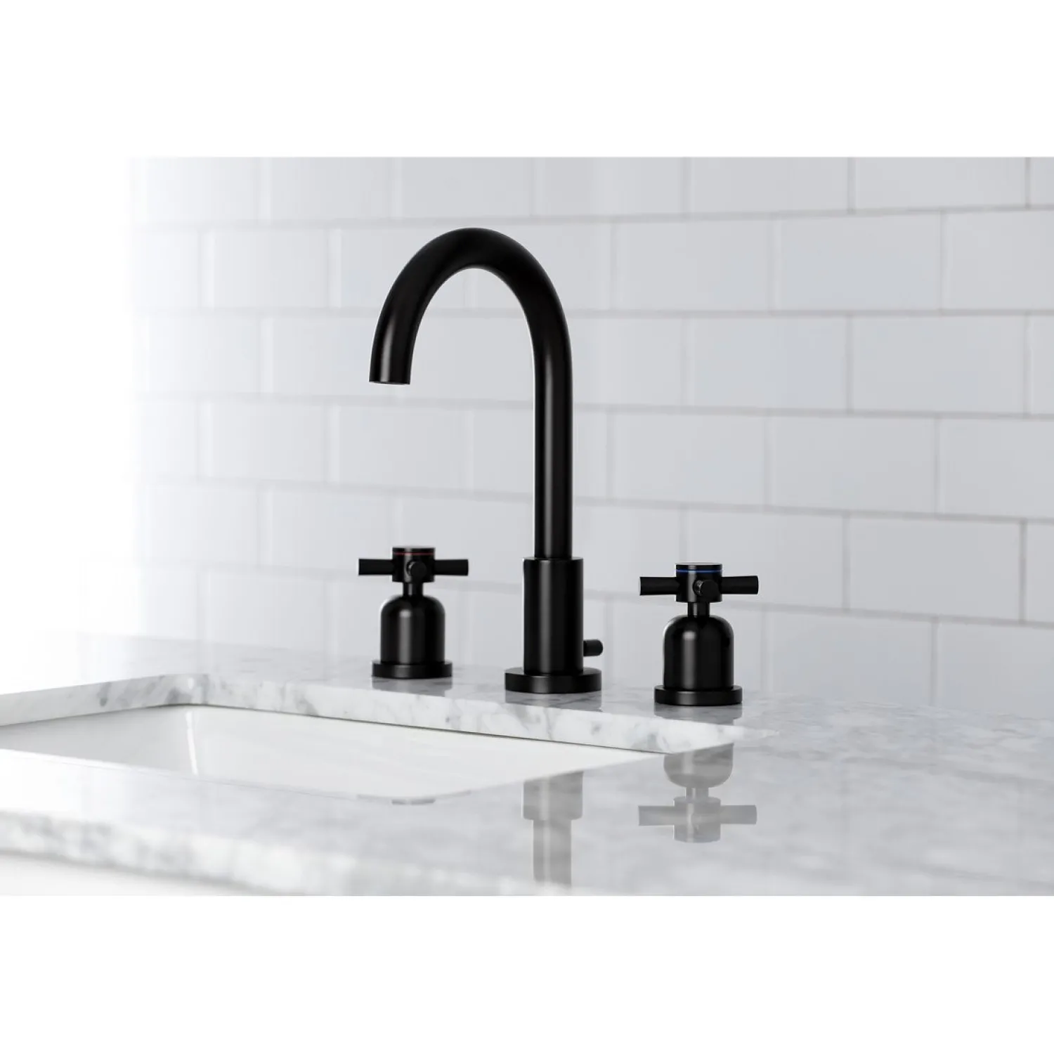 Clearance Fauceture Concord Widespread Cross-Handle Bathroom Faucet 8" Widespread