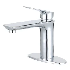 Outlet Fauceture Frankfurt Single-Handle Bathroom Faucet with Deck Plate and Drain Single Hole