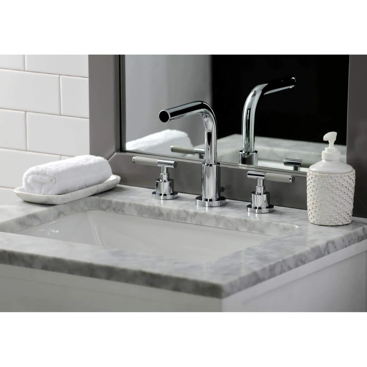 Sale Fauceture FSC895XCKL-P Kaiser Widespread Bathroom Faucet with Brass Pop-Up 8" Widespread