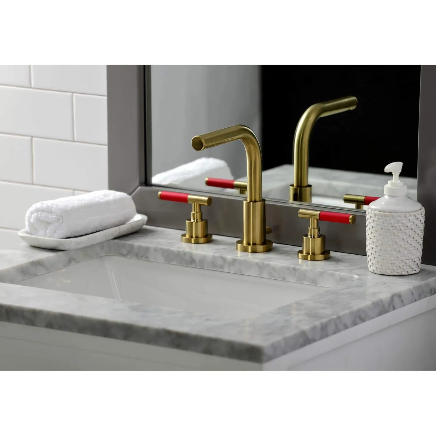 Sale Fauceture FSC895XCKL-P Kaiser Widespread Bathroom Faucet with Brass Pop-Up 8" Widespread