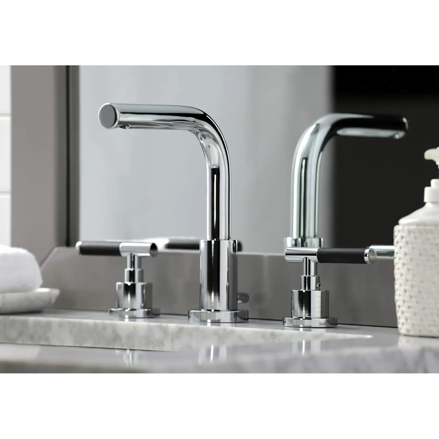 Sale Fauceture FSC895XCKL-P Kaiser Widespread Bathroom Faucet with Brass Pop-Up 8" Widespread