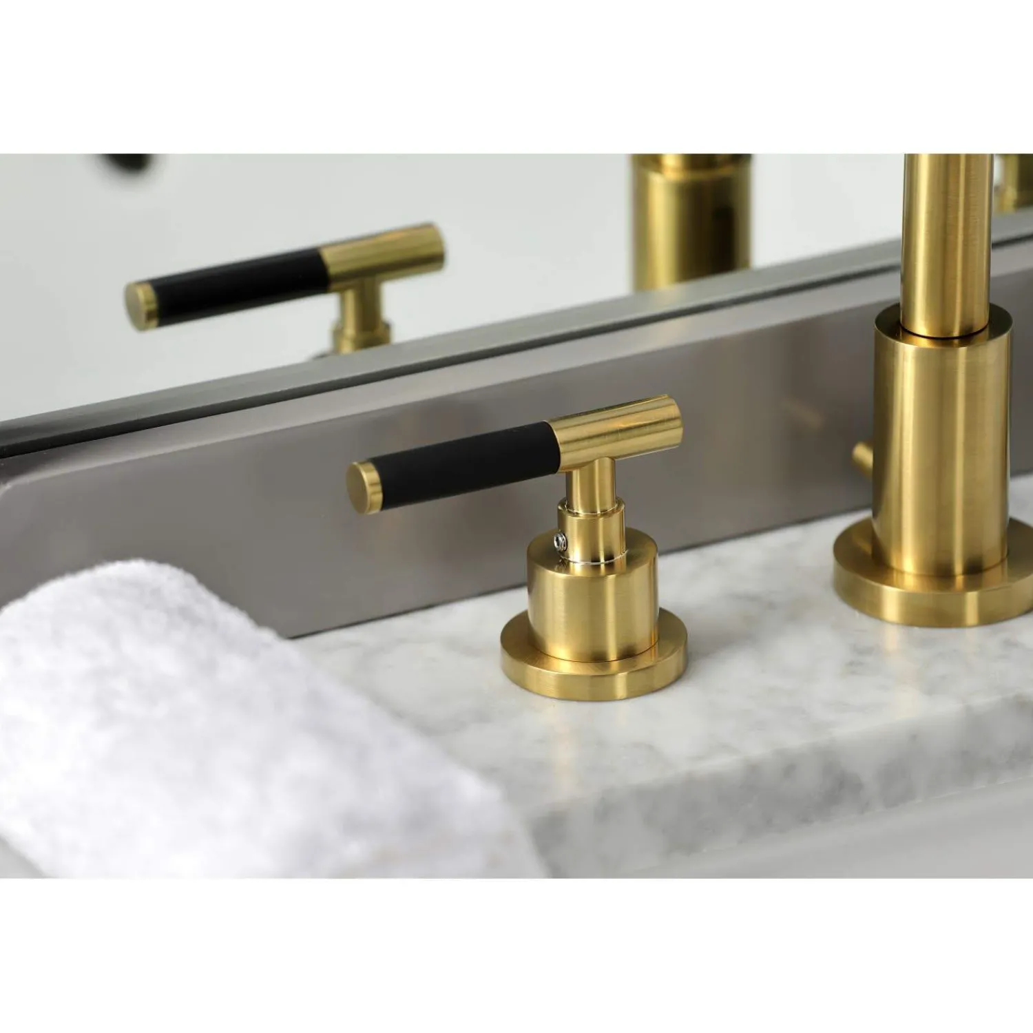 Sale Fauceture FSC895XCKL-P Kaiser Widespread Bathroom Faucet with Brass Pop-Up 8" Widespread