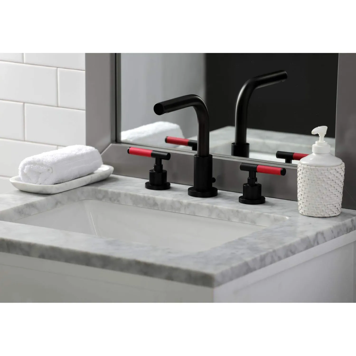 Sale Fauceture FSC895XCKL-P Kaiser Widespread Bathroom Faucet with Brass Pop-Up 8" Widespread