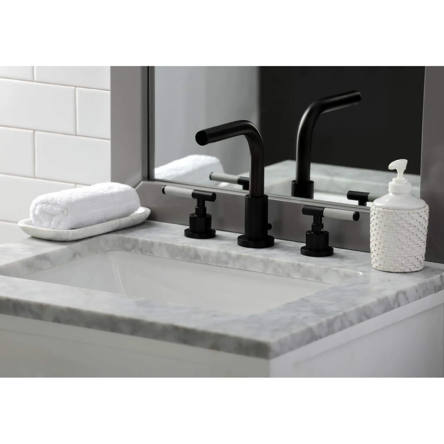 Sale Fauceture FSC895XCKL-P Kaiser Widespread Bathroom Faucet with Brass Pop-Up 8" Widespread