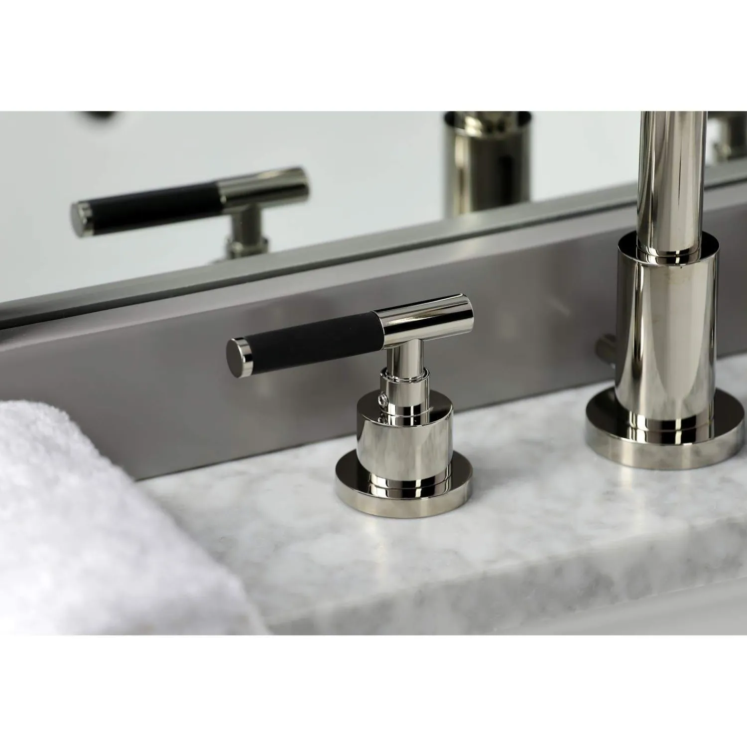 Sale Fauceture FSC895XCKL-P Kaiser Widespread Bathroom Faucet with Brass Pop-Up 8" Widespread