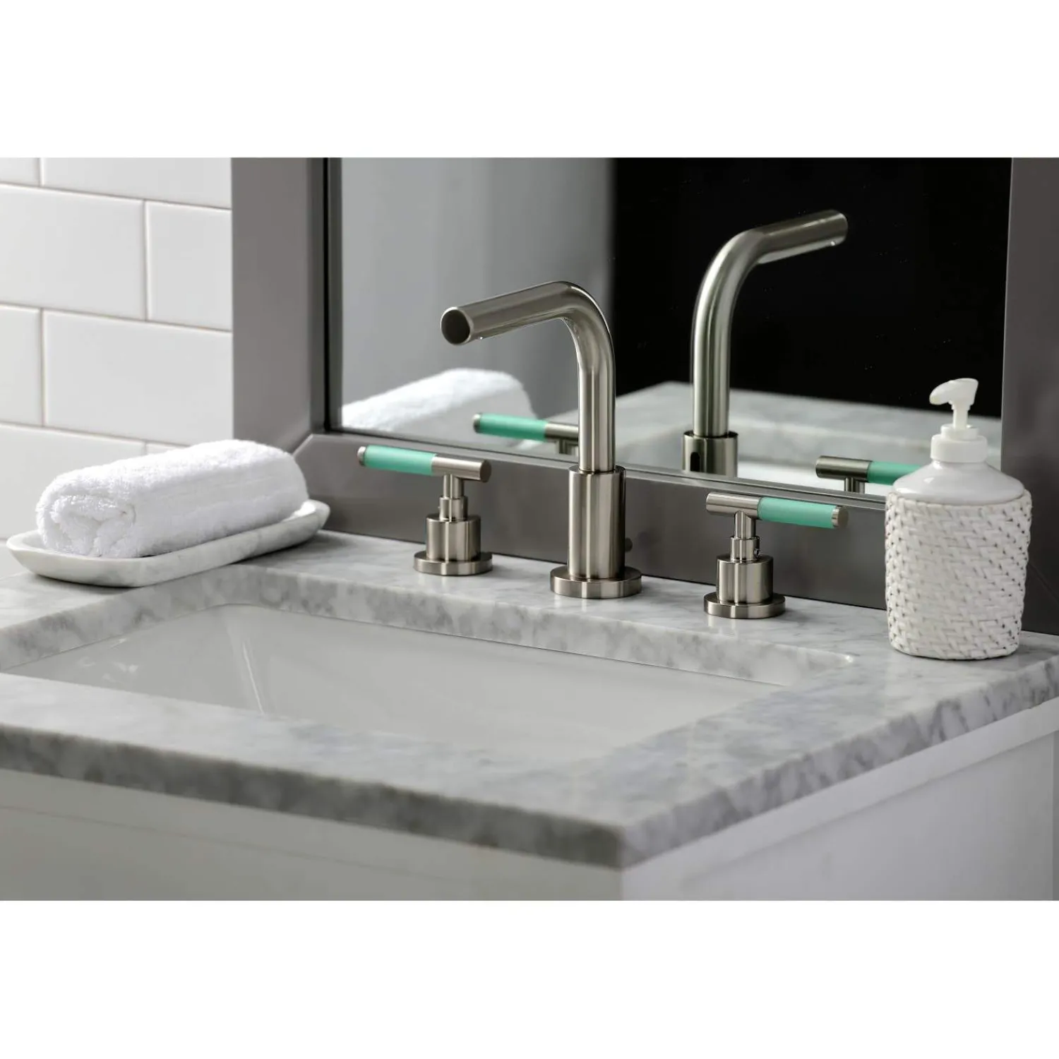 Sale Fauceture FSC895XCKL-P Kaiser Widespread Bathroom Faucet with Brass Pop-Up 8" Widespread