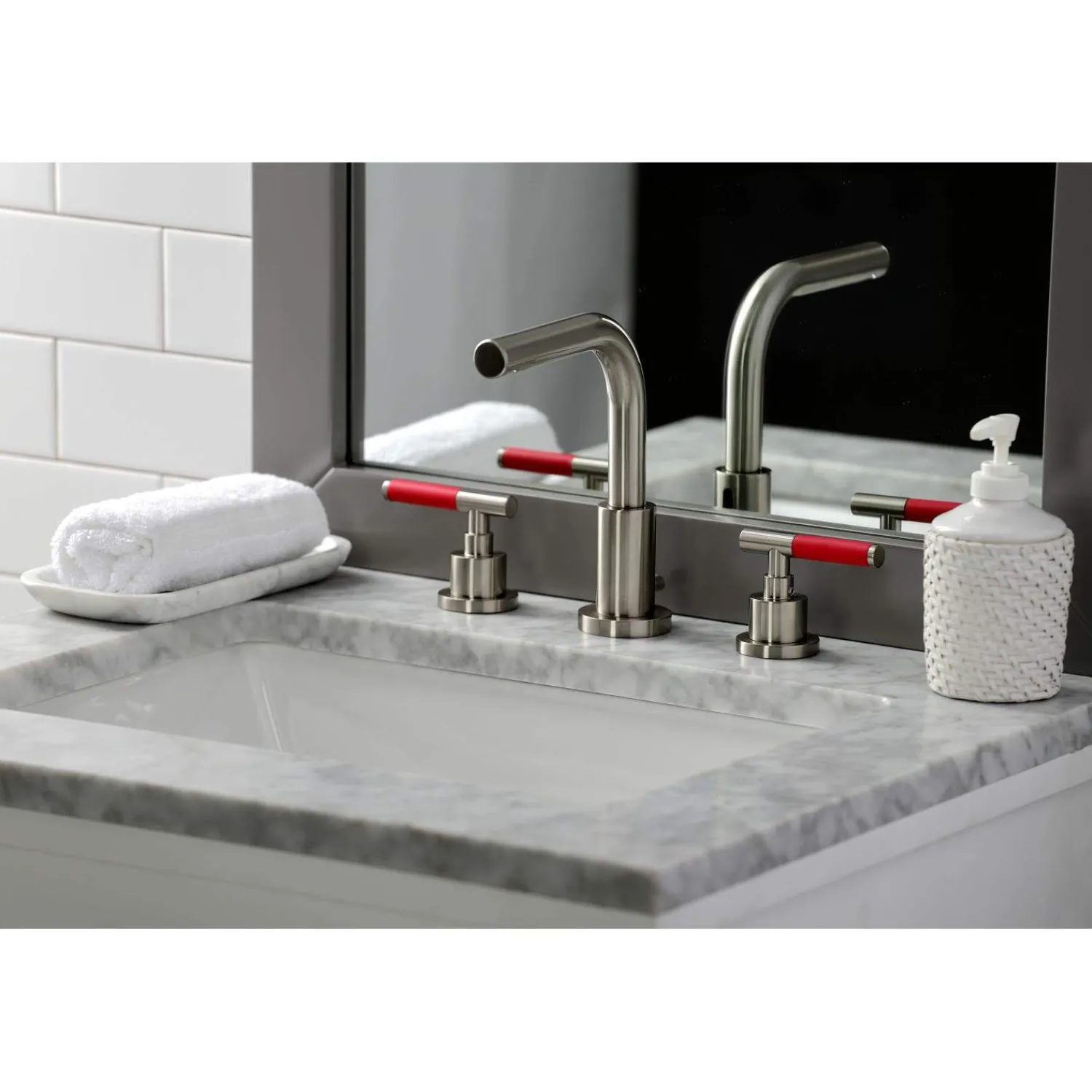 Sale Fauceture FSC895XCKL-P Kaiser Widespread Bathroom Faucet with Brass Pop-Up 8" Widespread