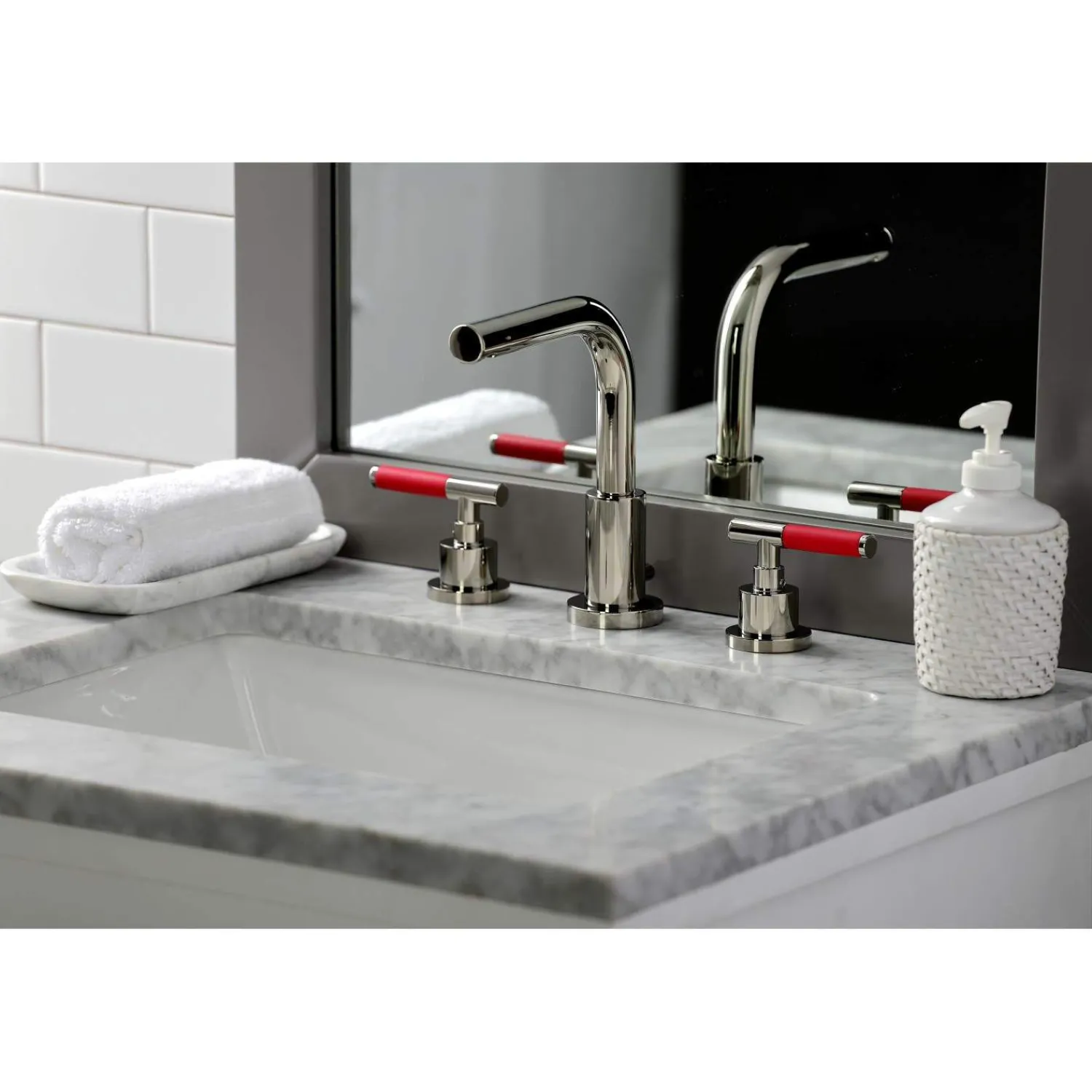 Sale Fauceture FSC895XCKL-P Kaiser Widespread Bathroom Faucet with Brass Pop-Up 8" Widespread
